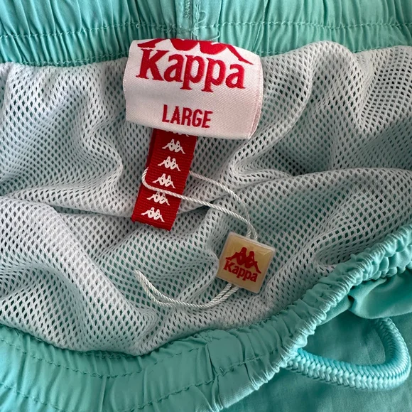 Men’s Kappa Light Blue Swim Trunks Logo Tape Size L - Picture 2 of 7